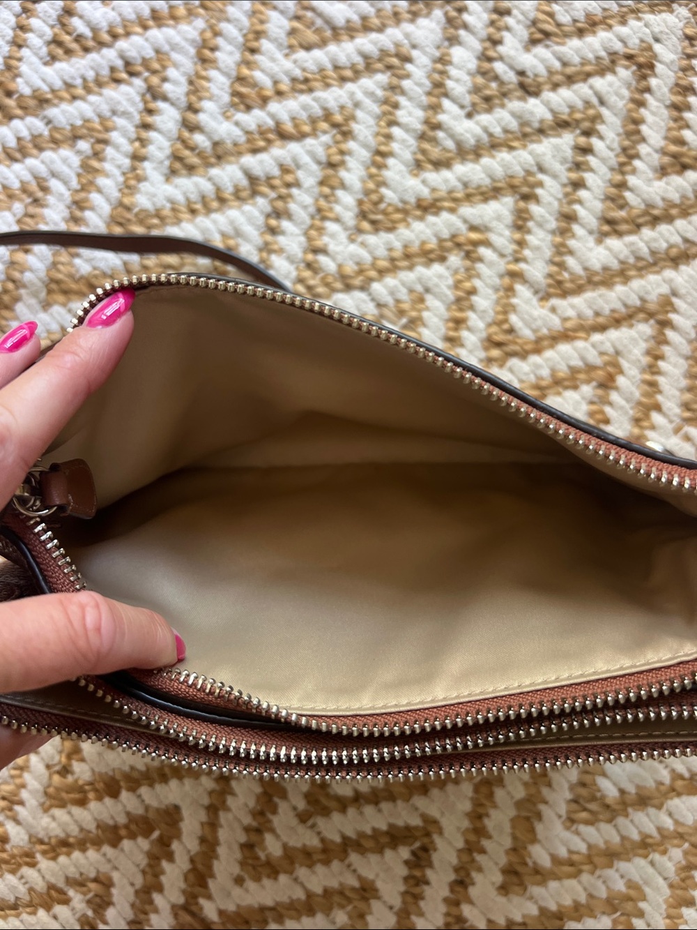 Coach Brown Pebbled Leather Crossbody Bag - Picture 6 of 9